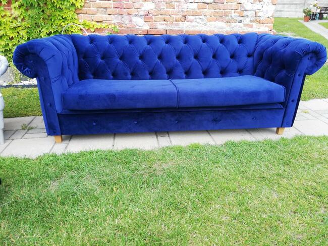 głęboki pikowania sofa chesterfield z funkcja spania glamour