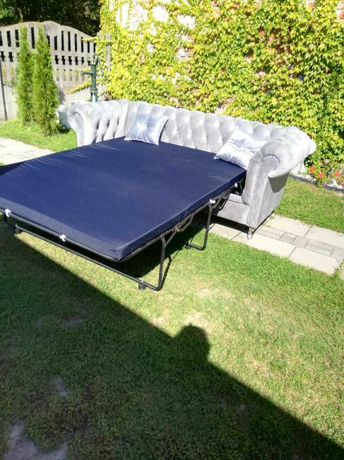 Sofa glamour wypasiona 220dluga, z f spania chesterfield