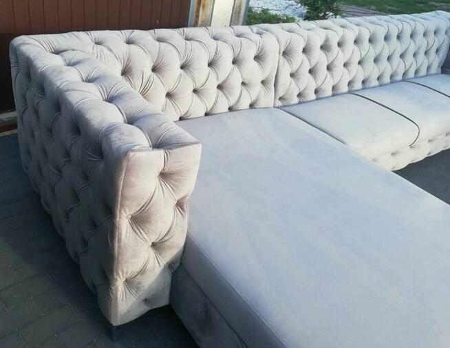 Narożnik glamour chesterfield mega wygoda pojemnik