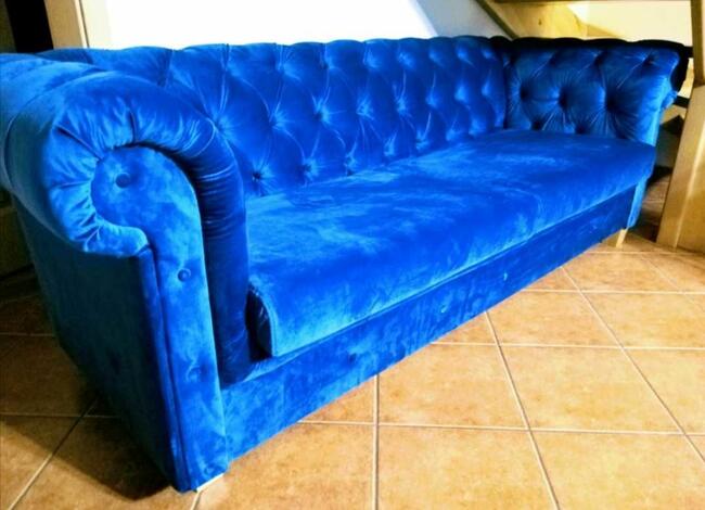 głęboki pikowania sofa chesterfield z funkcja spania glamour