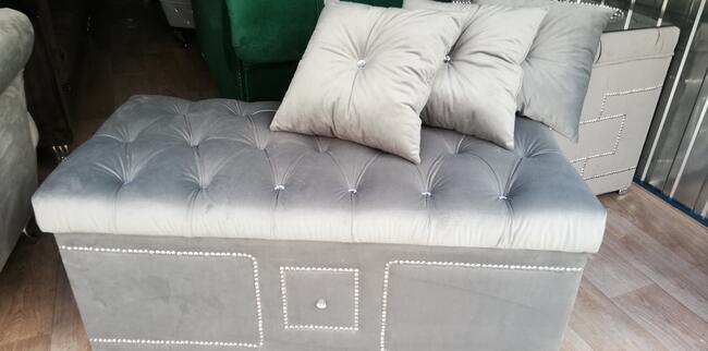 wyprzedaz Skrzynia pufa otwierana 100cm od ręki glamour