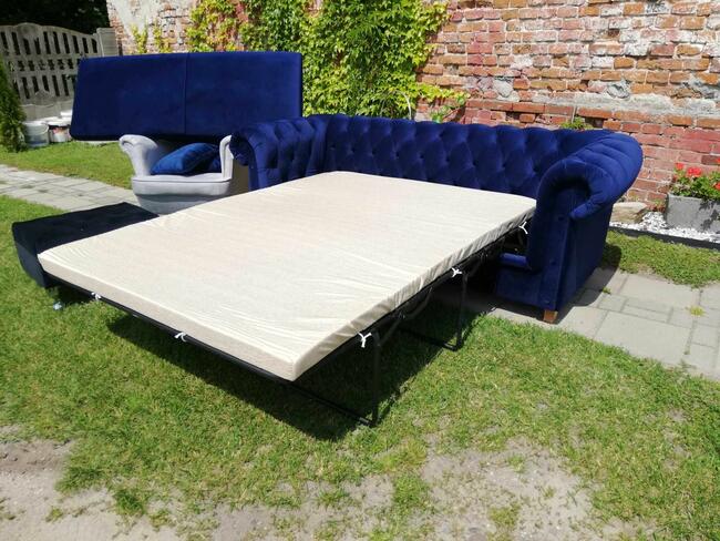 głęboki pikowania sofa chesterfield z funkcja spania glamour