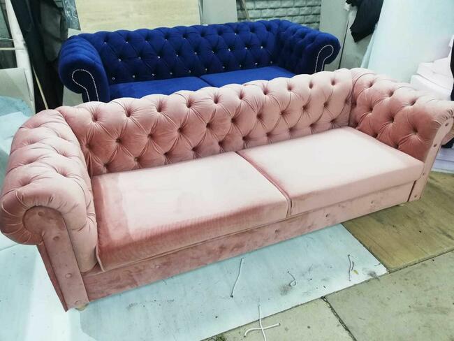 głęboki pikowania sofa chesterfield z funkcja spania glamour