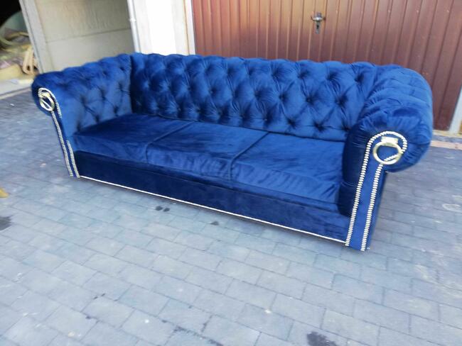 Sofa chesterfield kołatki głębokie pikowania glamour