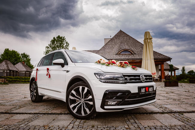Auto do ślubu Samochód na wesele biały SUV VW Tiguan R-Line