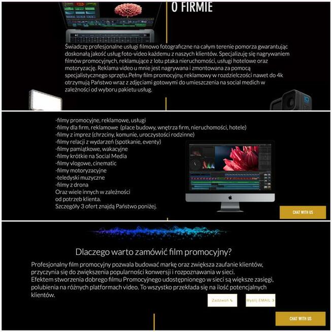 Filmy promocyjne, filmy reklamowe, filmy z drona, montaż