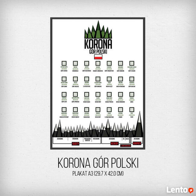 PLAKAT - Korona Gór Polski - a3 (29,7 x 42 cm)