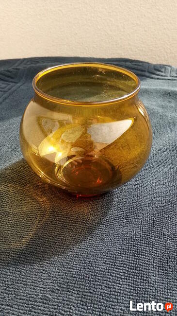 Serwis- 6 filiżanek, talerzyki, cukiernica kolor bursztynowy