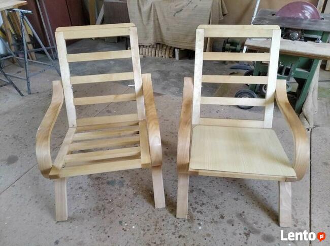 FOTELE SZKIELETOWE DREWNIANE BEZBARWNE LAKIEROWANE