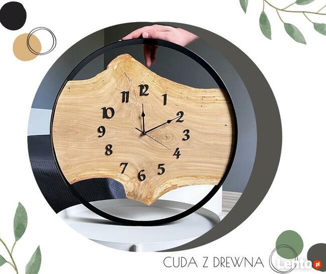 Niezwykły zegar w stalowej obręczy 40 cm