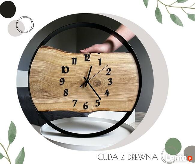 Niezwykły zegar w stalowej obręczy 40 cm