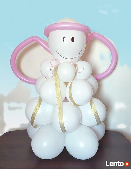 Aniołki z balonów, balony, komunia, chrzest