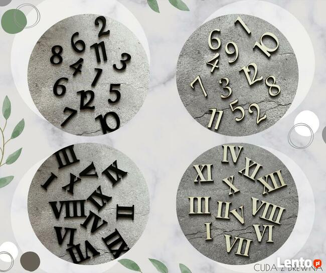 Loftowy zegar w obręczy z drewnianą deską 50 cm