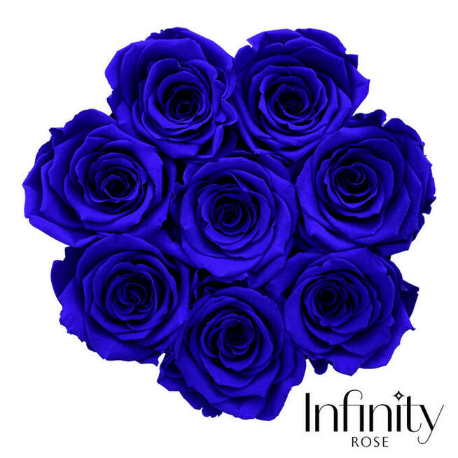 Flower Box wieczne róże srebro niebieskie prezent