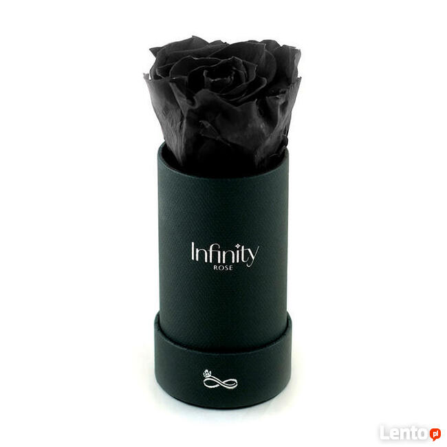 Czarna wieczna róża czarny mini flower box prezent