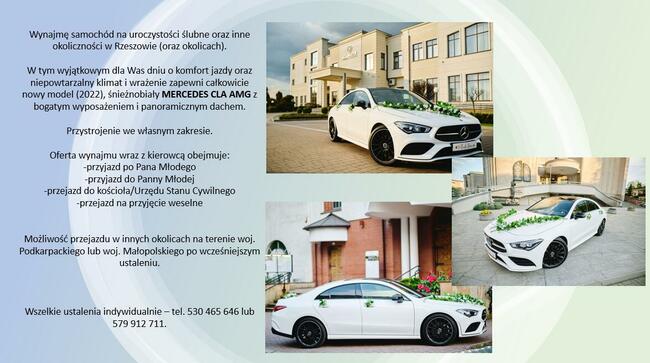 Samochód do ślubu - Nowy Mercedes CLA AMG do ślubu