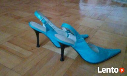 Buty wizytowe szpilki turkusowe rozm.35