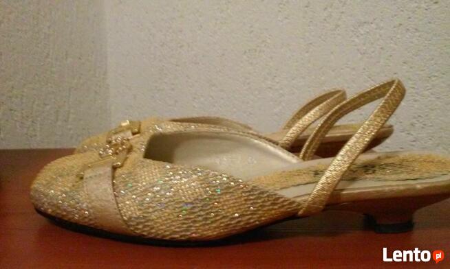 Buty damskie wizytowe brokatowe