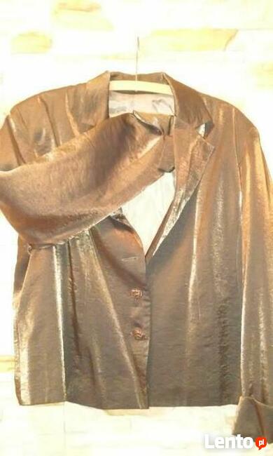 żakiet damski rozm.52 kolor brązowy błyszczący