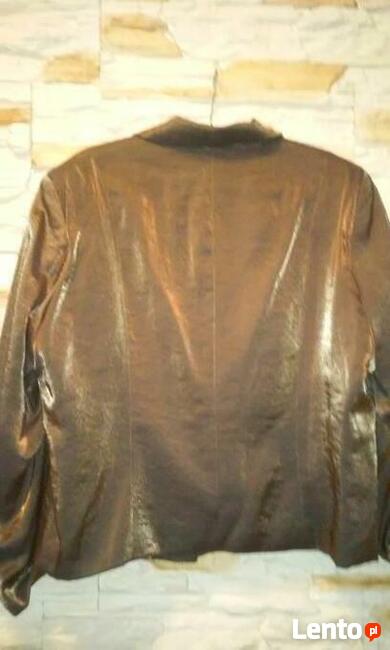 żakiet damski rozm.52 kolor brązowy błyszczący