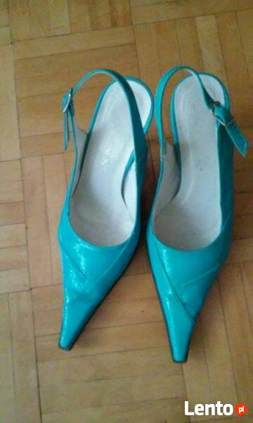 Buty wizytowe szpilki turkusowe rozm.35