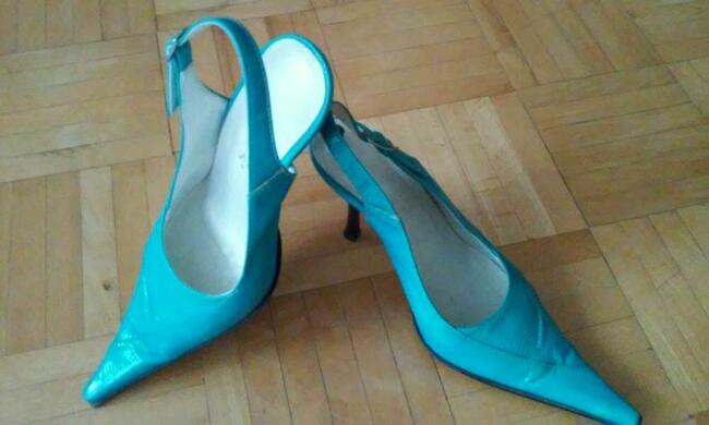 Buty wizytowe szpilki turkusowe rozm.35