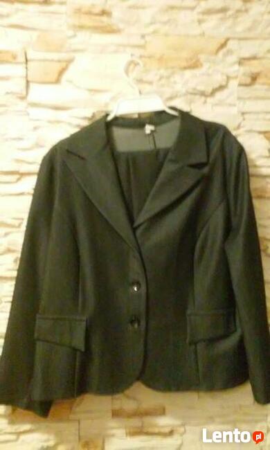 spodnium damskie (żakiet+spodnie) rozm.52 grafitowy