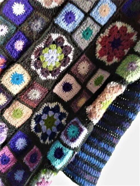 Wełniany kardigan - płaszcz Lawender jazz field