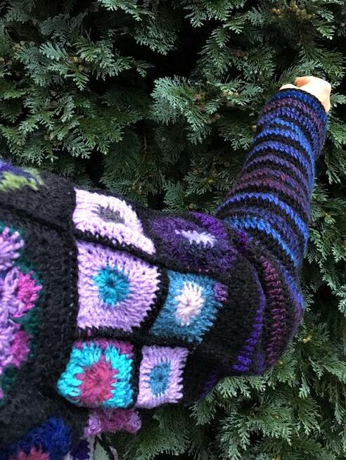 Wełniany kardigan - płaszcz Lawender jazz field