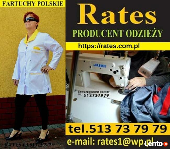 Fartuchy robocze damskie Firmy RATES