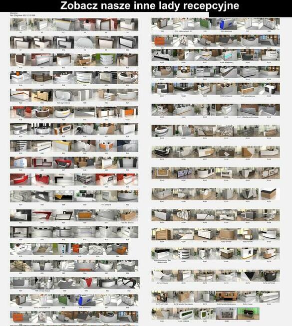 Reprezentacyjna lada recepcyjna 53 na wymiar różne kolory