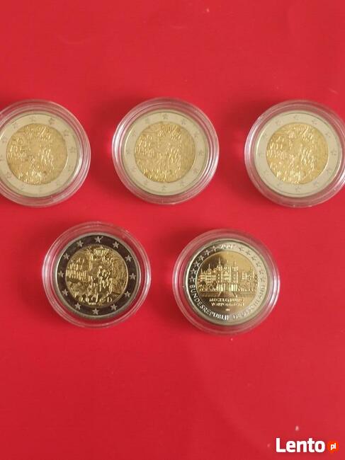 2 euro okolicznościowe Niemcy 5szt. w kapslach ochronnych