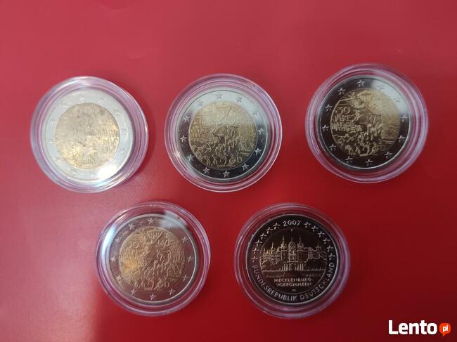 2 euro okolicznościowe Niemcy 5szt. w kapslach ochronnych