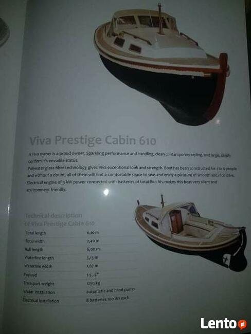 Sprzedam łódz z napędem elektrycznym Viva pestige cabin 610