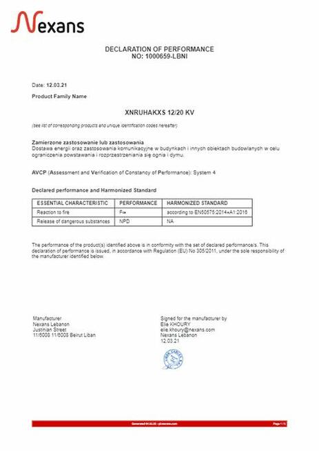 Kabel XRUHAKXS 1x240/25mm2