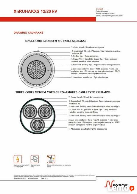 Kabel XRUHAKXS 1x240/25mm2