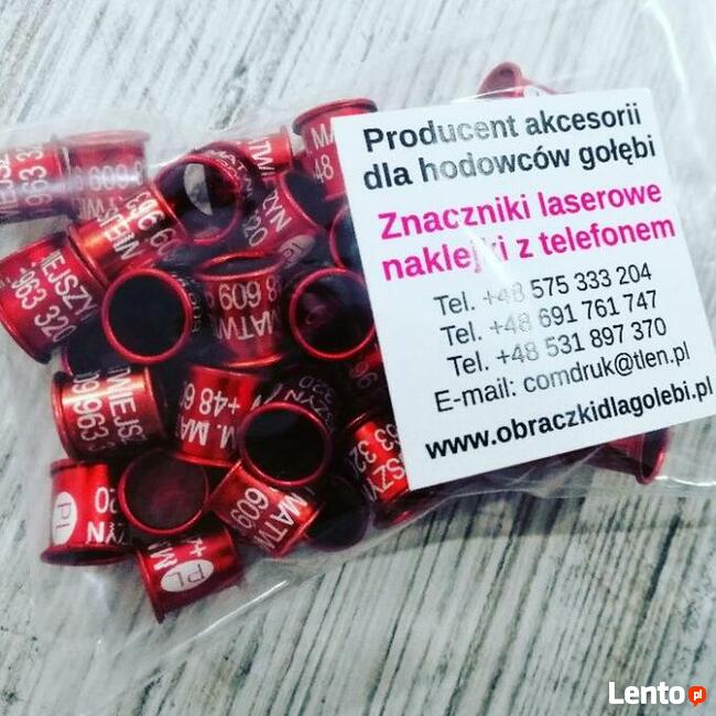 Obrączki aluminiowe grawerowane dla gołębi PZHGP