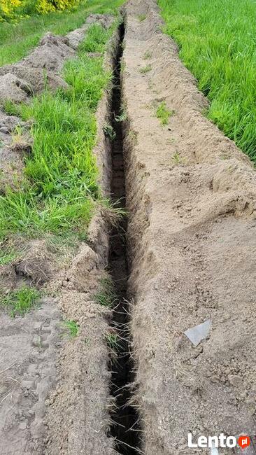 Wynajem koparki łańcuchowej na gąsienicach, usługi, wykop