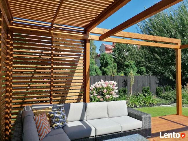 Tarasy z drewna, tarasy drewniane, pergole, drewutnie