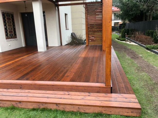 Tarasy z drewna, tarasy drewniane, pergole, drewutnie