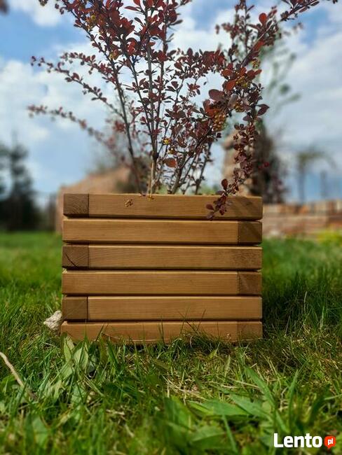 Donica drewniana sosnowa KWADRATOWA