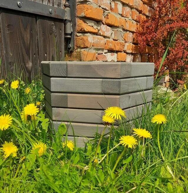 Donica drewniana sosnowa SZEŚCIOKĄTNA