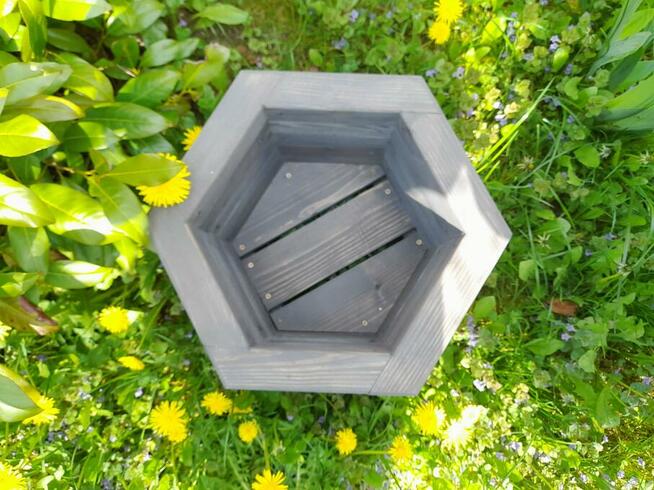 Donica drewniana sosnowa SZEŚCIOKĄTNA