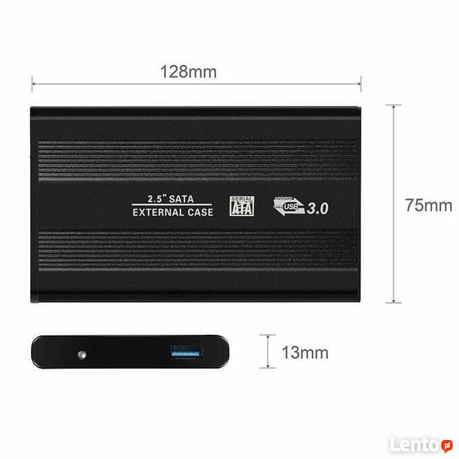 OBUDOWA DYSKU HDD 2,5 ALU USB 3.0 SATA ETUI KABEL