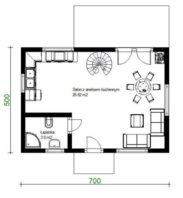 Projekt domu ZG50 - na zgłoszenie (5m na ROD)