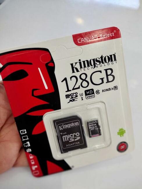 Nowa, oryginalnie zapakowana karta pamięci 128 GB