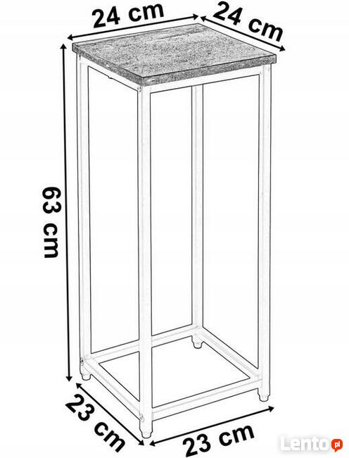 Donica metalowa czarna LOFT stojąca kwietnik 40cm lub 65 cm
