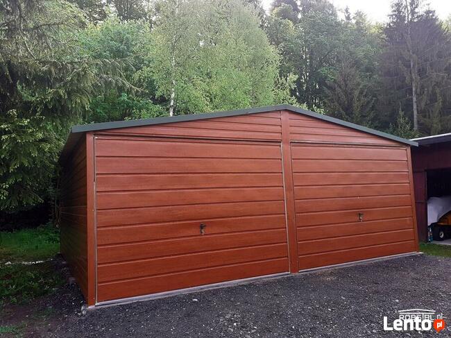 Garaż podwójny 6x6 Blacha Drewnopodobna Złoty Dąb POZIOM