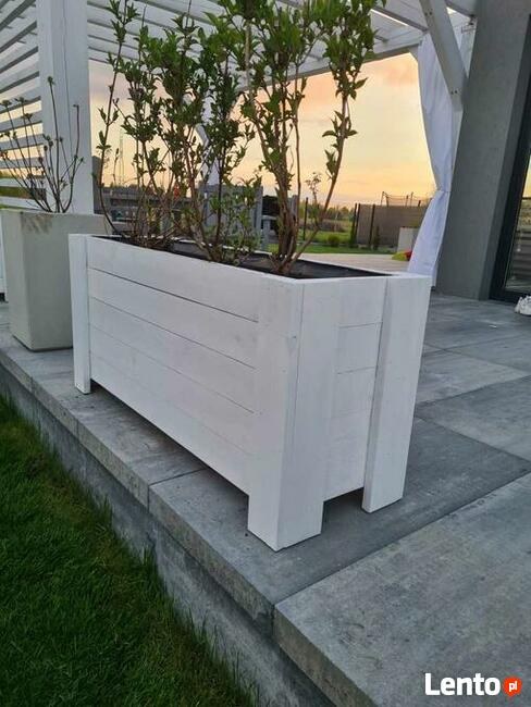 Donica drewniana doniczka skrzynka 120/30/30 folia