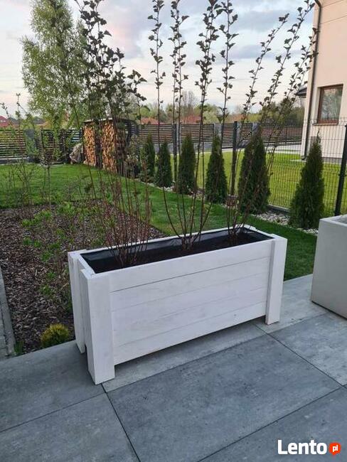 Donica drewniana doniczka skrzynka 120/30/30 folia